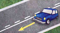 Car B must not cross the continuous line because the continuous line is on its side of the road.