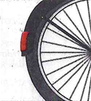 Red reflective material must be fitted as near as possible to the bottom of the rear mudguard for night visibility.