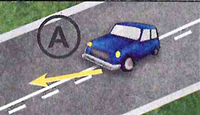 Car A may cross: the broken line is on its side.