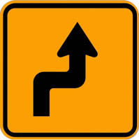 Sharp Bend - Zimbabwe class a signs road sign