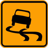 Slippery Road - Zimbabwe class a signs road sign