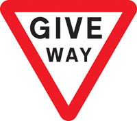 Give way - Zimbabwe class b signs road sign