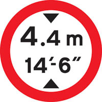 Height limit - Zimbabwe class b signs road sign