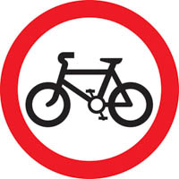 No cycles - Zimbabwe class b signs road sign