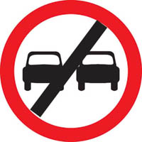 No overtaking - Zimbabwe class b signs road sign