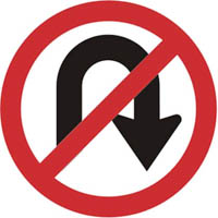 No U turn - Zimbabwe class b signs road sign