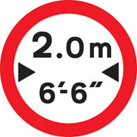 Width restriction - Zimbabwe class b signs road sign