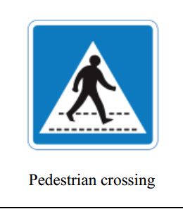 Pedestrian crossing - Zimbabwe information signs road sign