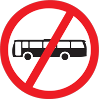 Buses prohibited - Zimbabwe regulatory signs road sign