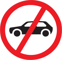 Cars prohibited - Zimbabwe regulatory signs road sign