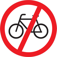 Cycles prohibited - Zimbabwe regulatory signs road sign
