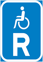 Disabled person vehicle reservation - Zimbabwe regulatory signs road sign