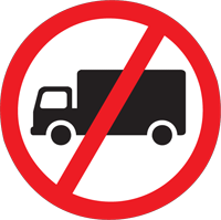 Goods vehicles prohibited - Zimbabwe regulatory signs road sign