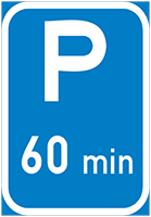 Limited Parking reservation - Zimbabwe regulatory signs road sign