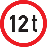 Mass limit - Zimbabwe regulatory signs road sign