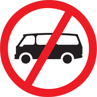 Mini buses prohibited - Zimbabwe regulatory signs road sign