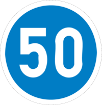 Minimum speed limit - Zimbabwe regulatory signs road sign