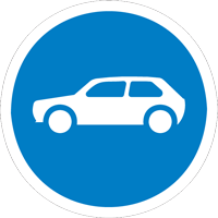 Motor cars only - Zimbabwe regulatory signs road sign