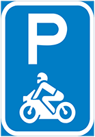 Motorcycle parking reservation - Zimbabwe regulatory signs road sign