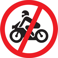 Motorcycles prohibited - Zimbabwe regulatory signs road sign