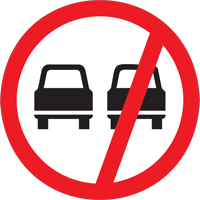 Overtaking prohibited - Zimbabwe regulatory signs road sign