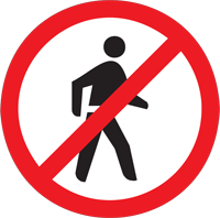 Pedestrians prohibited - Zimbabwe regulatory signs road sign