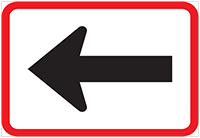 Reserved movement left by specified vehicle class - Zimbabwe regulatory signs road sign