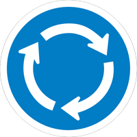 Roundabout sign - Zimbabwe regulatory signs road sign