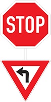 Stop and yield sign - Zimbabwe regulatory signs road sign