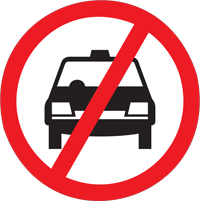 Taxis prohibited - Zimbabwe regulatory signs road sign