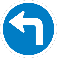 Turn left - Zimbabwe regulatory signs road sign