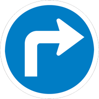 Turn right - Zimbabwe regulatory signs road sign