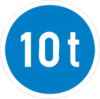 Vehicle exceeding indicated mass only - Zimbabwe regulatory signs road sign