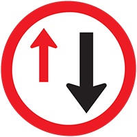 Yield to oncoming traffic - Zimbabwe regulatory signs road sign