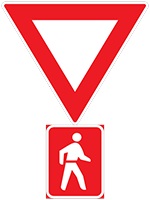 Yield to pedestrians sign - Zimbabwe regulatory signs road sign