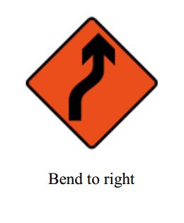 bend to right - Zimbabwe temporary signs road sign