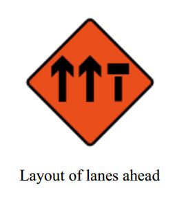 Lane layout - Zimbabwe temporary signs road sign