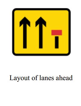 Lane layout - Zimbabwe temporary signs road sign