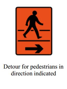 Pedestrians detour - Zimbabwe temporary signs road sign