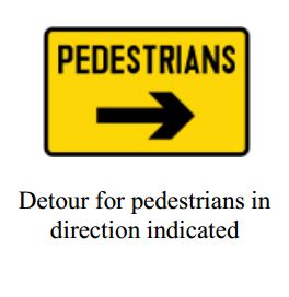 Pedestrians detour - Zimbabwe temporary signs road sign