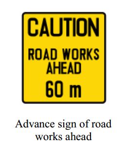 Road works ahead - Zimbabwe temporary signs road sign