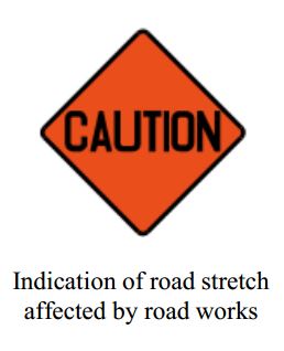 Road works - Zimbabwe temporary signs road sign