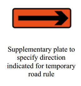 Supplementary Plate - Zimbabwe temporary signs road sign