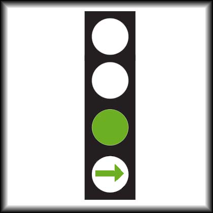 Green with Green arrow - Zimbabwe traffic signals road sign