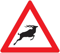 Animals on road ahead - Zimbabwe warning signs road sign