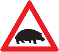 Animals on road ahead - Zimbabwe warning signs road sign