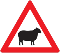 Animals on road ahead - Zimbabwe warning signs road sign