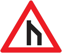End of Dual Road - Zimbabwe warning signs road sign