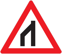 End of Dual Road - Zimbabwe warning signs road sign