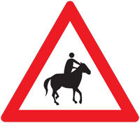 Horse riders on road ahead - Zimbabwe warning signs road sign